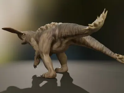 FlatHead mutant alien Low-poly 3D model