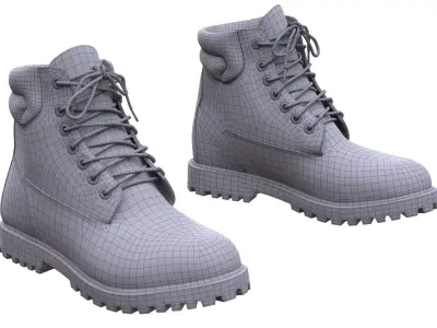 Boots Low-poly 3D model 2