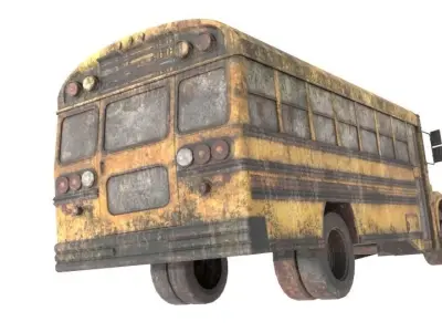 Old Bus Textured  Low-poly 3D model