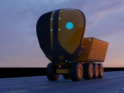 Unmanned Electric Truck UV 3D model