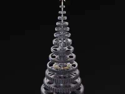 Stylized Gear Christmas Tree v 1 3D model