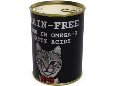 Canned cat food Canned Cat Food Low-poly 3D model