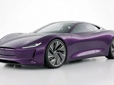 Futuristic Purple Electric Supercar 3D model