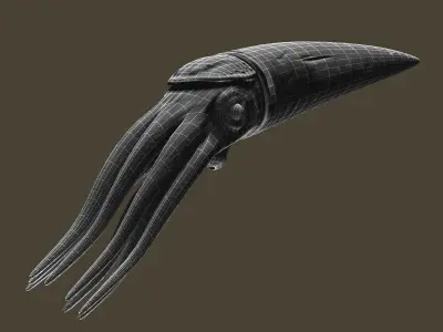 Orthoceras octopus head Low-poly 3D model