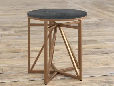 Payakumbuh Antique Bronze Pedestal End Table 3D model