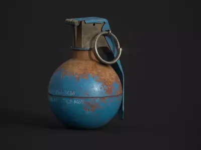 M67 Grenade Low-poly 3D model 6