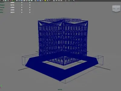 Palazzo della Civilta  Italiana - Square Colosseum  Low-poly 3D model