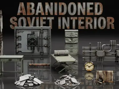 Soviet Metal Desk Free low-poly 3D model