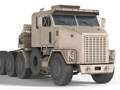 Oshkosh M1070 Army Tank Transporter Low-poly 3D model