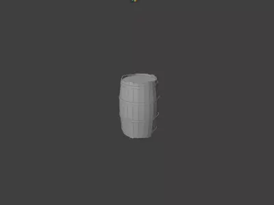 Wooden Barrel Game Asset Free low-poly 3D model