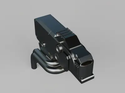 robotic head part scifi mech  3D model