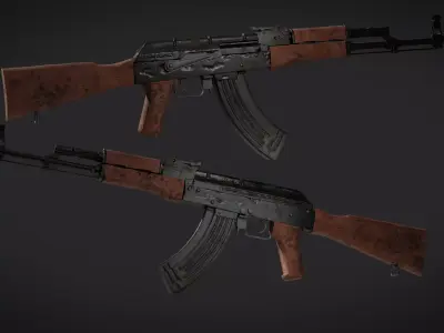 AK-47 Low-poly 3D model 2