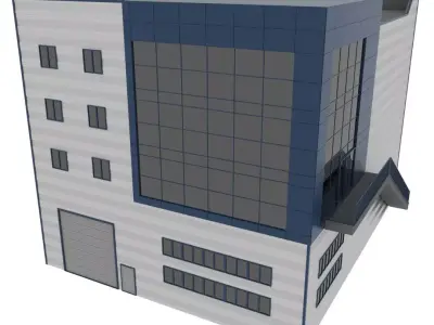 Factory Building Composite Panel Facade 3D model