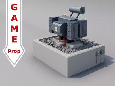 Power Transformer Low-poly 3D model buy