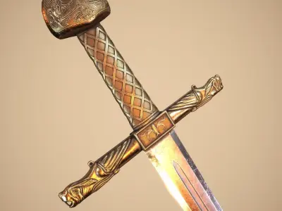 Joyeuse Sword Low-poly 3D model