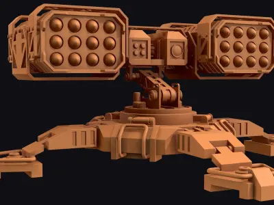 Missile Launcher 3 - Clay 3D model