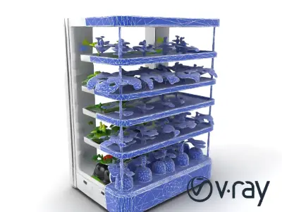 Automated Vertical Farming Unit model pack Low-poly 3D model