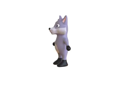 High-Quality 3D Cute Wolf for Games Low-poly 3D model