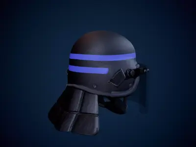 Police Helmet - MSA TC3 French Police  Low-poly 3D model