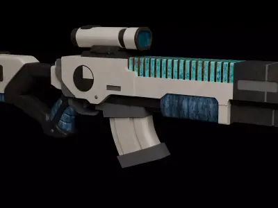 Tau Short Rifle Low-poly 3D model