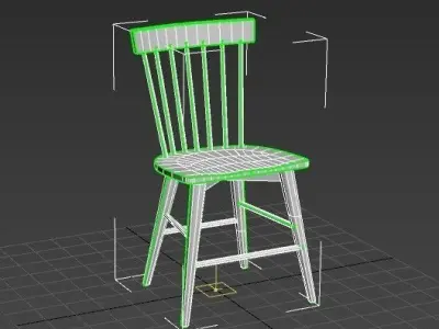 Dirty Wooden Chair  Low-poly 3D model