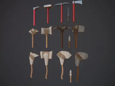 Survival Tools Pack Low-poly 3D model
