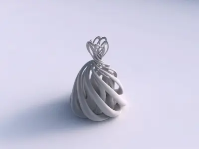 Vase double twisted with squeezed top part twisted and strech... 3D print model