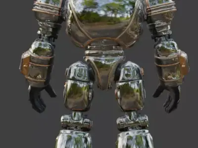 Polished Chrome Atompunk Vanguard 3D Model Low-poly 3D model