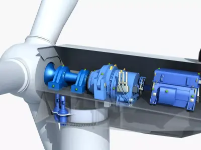 Internal Structure of Wind Turbine Generator 2 3D model