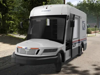 US Mail Truck Next Generation Rigged 3D model