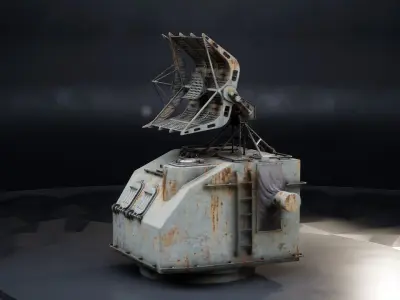 Battleship Gun Fire Control System Director Low-poly 3D model