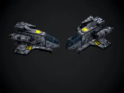 3D model of a spaceship Low-poly 3D model