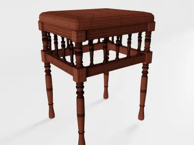 Victorian Piano Stool 3D model