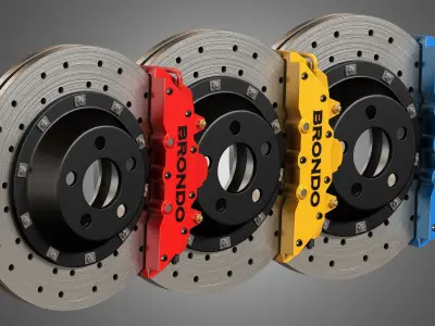 Brake Disk and Caliper 3D model purchase