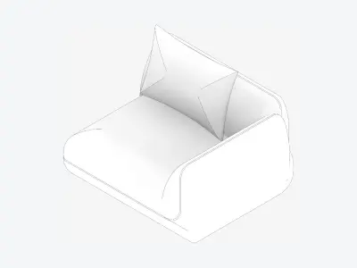 Chair - Sofa - Contemporary - Jack - Armrest Right Low-poly 3D model