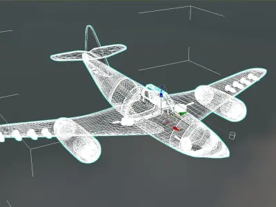 BomberPlane camouflaged airplane flying in sky 3D model