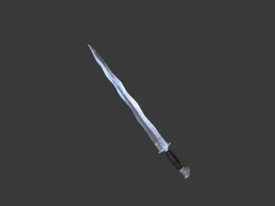 Curved knife or a sword called Kris  Free low-poly 3D model