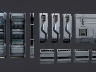 Sci-Fi Architecture Panels Kit Vol 04-PBR 3D model