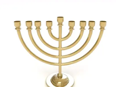 Menorah gold 3D model