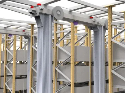 3D Design of Automated Storage and Retrieval System 3D model