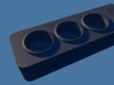  3D triple socket and plug Low-poly 3D model