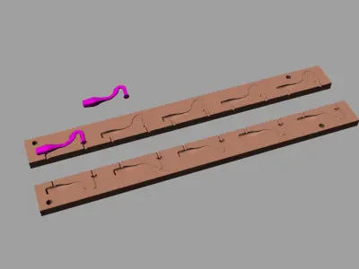 mold plastic lure 3D model