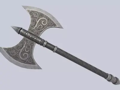 Fantasy axe Low-poly 3D model
