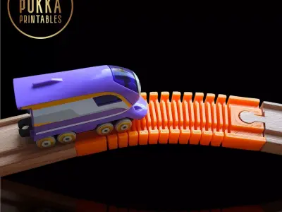 Flexible Wooden Train Track Connectors 3 Types 3D print model