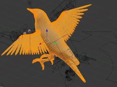 blue bird animated 3D model