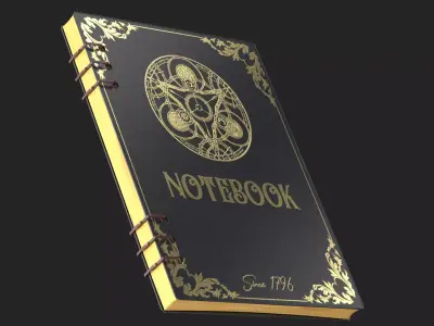Vintage Leather Notebook 3D model