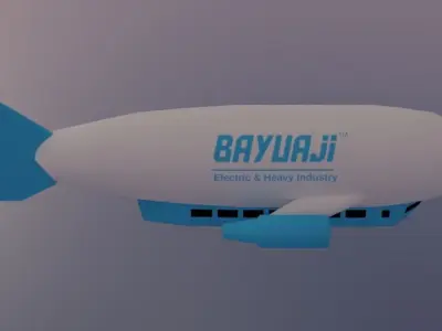 jet propeled Airship 3D model