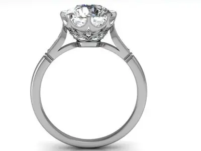 Antique diamond engagement ring 3D print model
