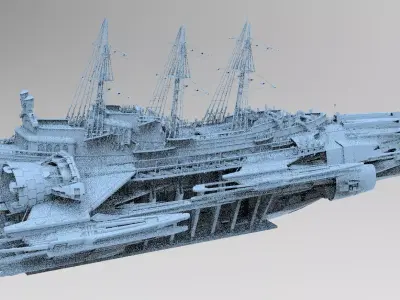 Sci Fi Speeder airship 1 3D model