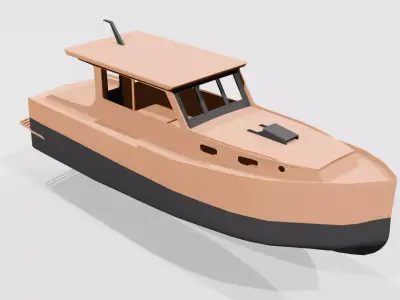 High Quality Boat Ship 3D Model Low-poly 3D model